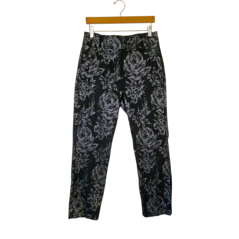 WHBM White House Black Market Pants Women 8 Black/Silver Jolie Luxe Stretch